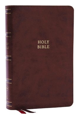 NKJV, Single-Column Reference Bible, Verse-by-verse, Brown Leathersoft, Red Letter, Comfort Print (Thumb Indexed) 1