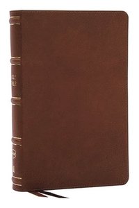 bokomslag NKJV, Single-Column Reference Bible, Verse-by-verse, Brown Genuine Leather, Red Letter, Comfort Print