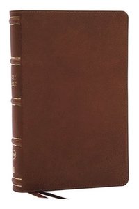 bokomslag Nkjv, Single-Column Reference Bible, Verse-By-Verse, Brown Genuine Leather, Red Letter, Comfort Print (Thumb Indexed)