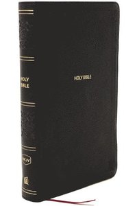 bokomslag NKJV Giant Print End-of-Verse Reference Bible, Black Leathersoft, Red Letter, Comfort Print (Thumb Indexed)
