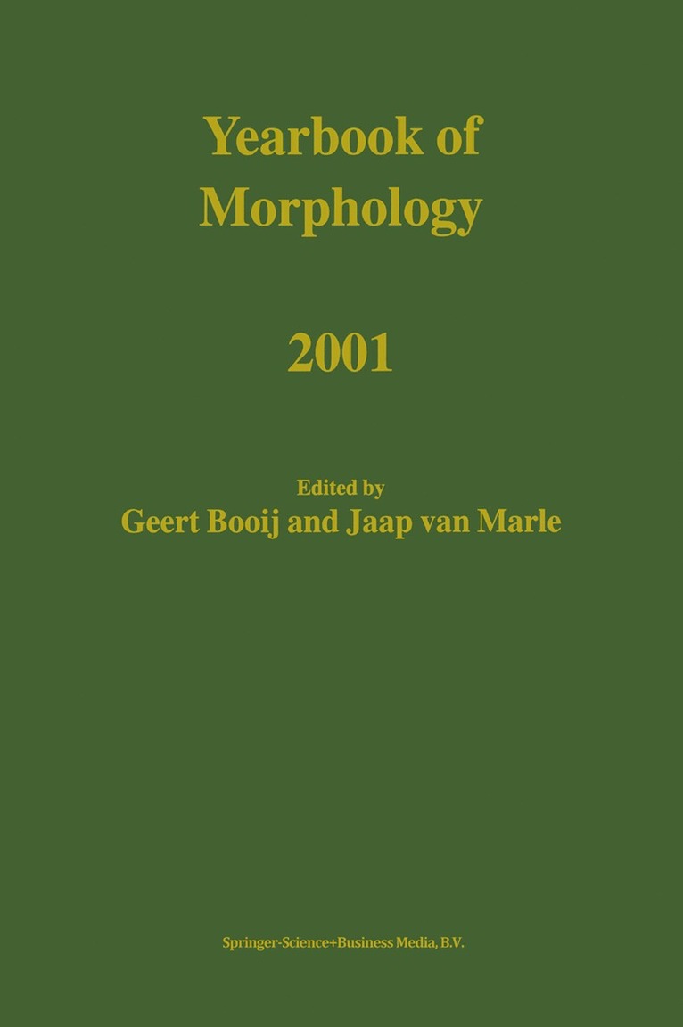 Yearbook of Morphology 2001 1