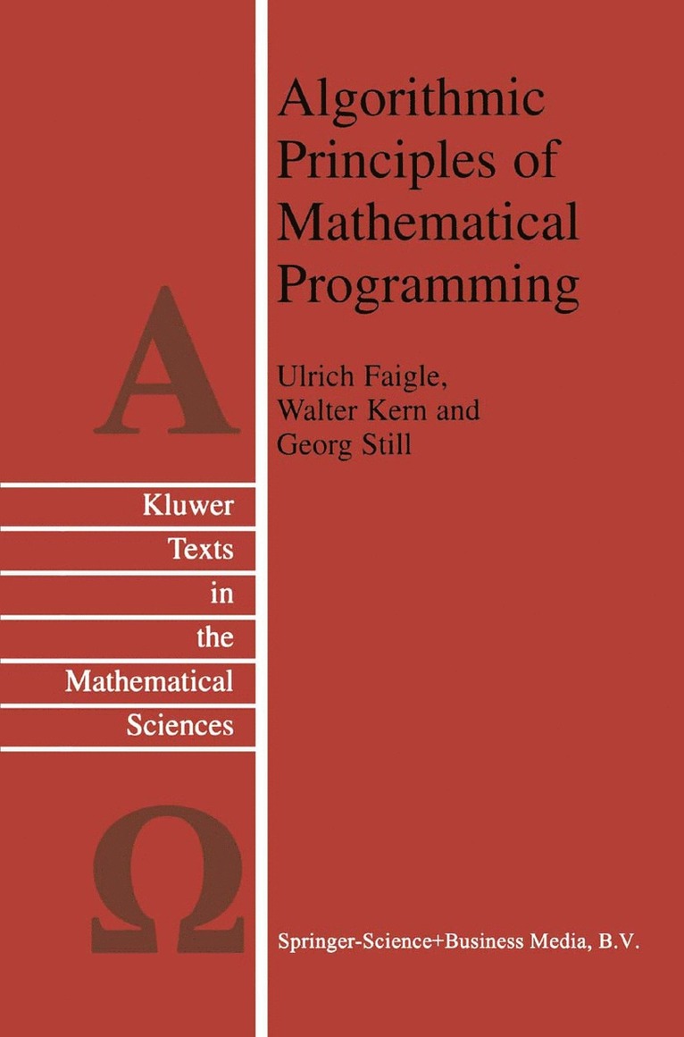 Ulrich Faigle, W. Kern, G. Still - Algorithmic Principles of Mathematical Programming, Inbunden