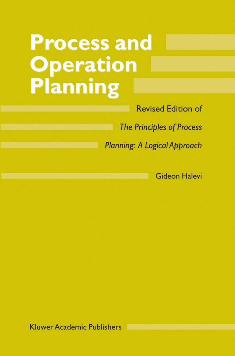 G. Halevi - Process and Operation Planning, Inbunden