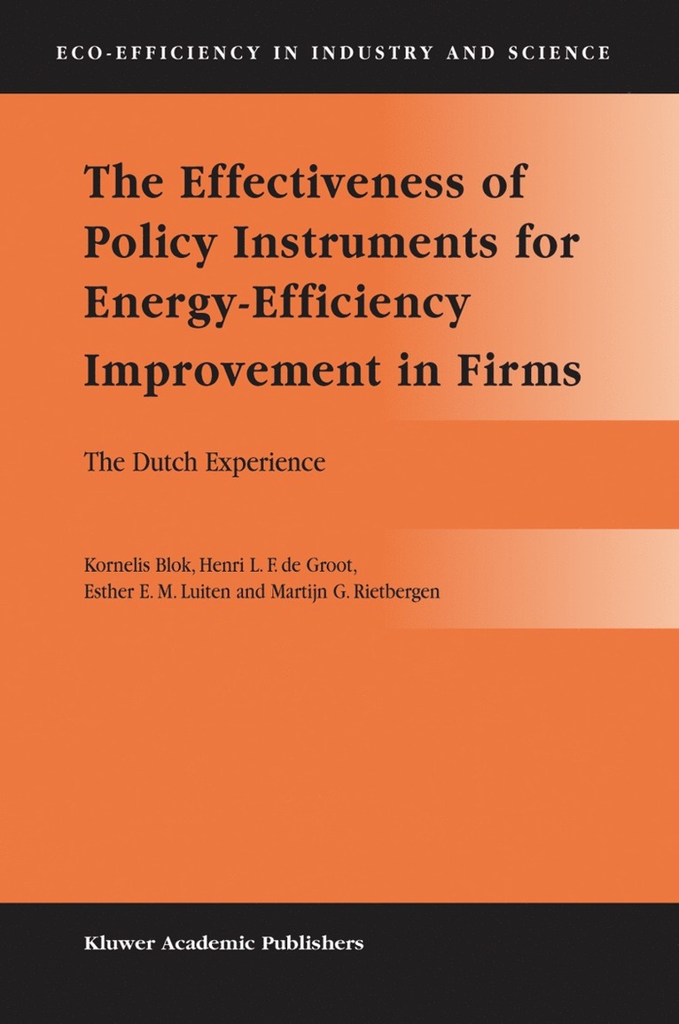 The Effectiveness of Policy Instruments for Energy-Efficiency Improvement in Firms 1