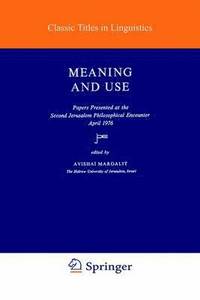 bokomslag Meaning and Use