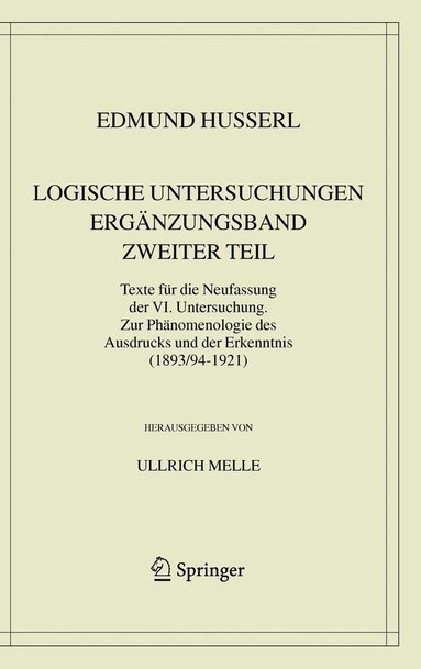 bokomslag Logische Untersuchungen. Ergnzungsband. Zweiter Teil.