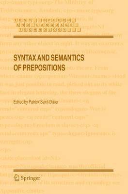 Syntax and Semantics of Prepositions