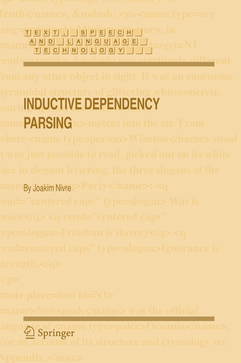 Joakim Nivre - Inductive Dependency Parsing, Inbunden