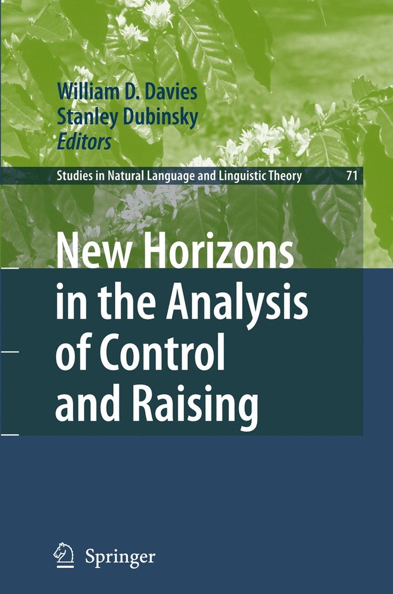 William D. Davies, STANLEY DUBINSKY, Stanley Dubinsky, William D Davies - New Horizons in the Analysis of Control and Raising, Häftad