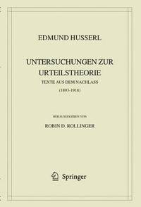 bokomslag Edmund Husserl. Untersuchungen zur Urteilstheorie