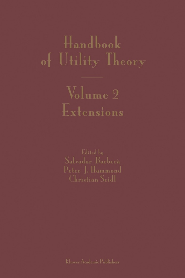 Handbook of Utility Theory 1