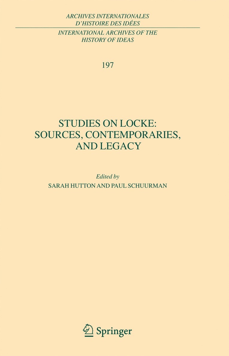 Sarah Hutton, Paul Schuurman - Studies on Locke: Sources, Contemporaries, and Legacy, Häftad