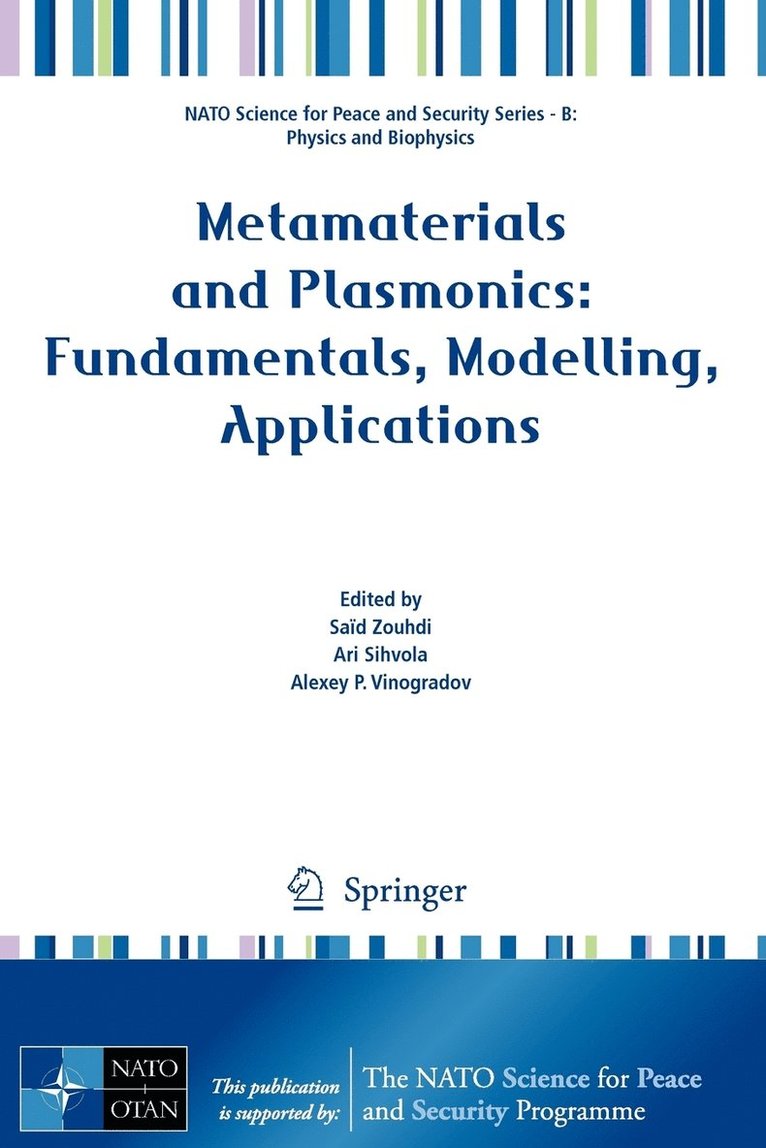 Said Zouhdi, Ari Sihvola, Alexey P. Vinogradov, Alexey P Vinogradov - Metamaterials and Plasmonics: Fundamentals, Modelling, Applications, Häftad
