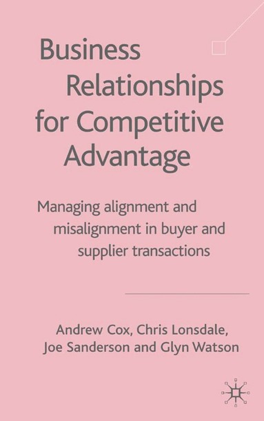 A. Cox, C. Lonsdale, J. Sanderson, G. Watson - Business Relationships for Competitive Advantage, Inbunden