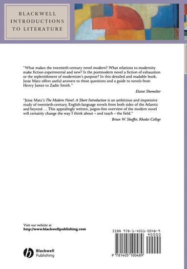 Jesse Matz - The Modern Novel: A Short Introduction, Inbunden