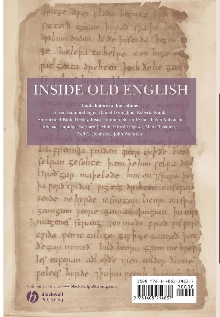 John Walmsley - Inside Old English: Essays in Honour of Bruce Mitchell, Inbunden