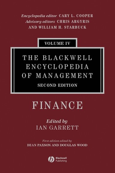 Ian Garrett, Garrett, Ian Garrett - Blackwell Encyclopedia of Management, Finance, Inbunden