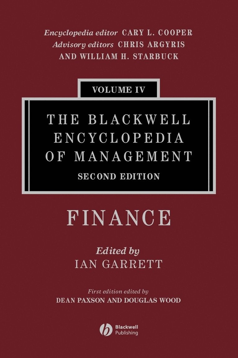 Blackwell Encyclopedia of Management, Finance