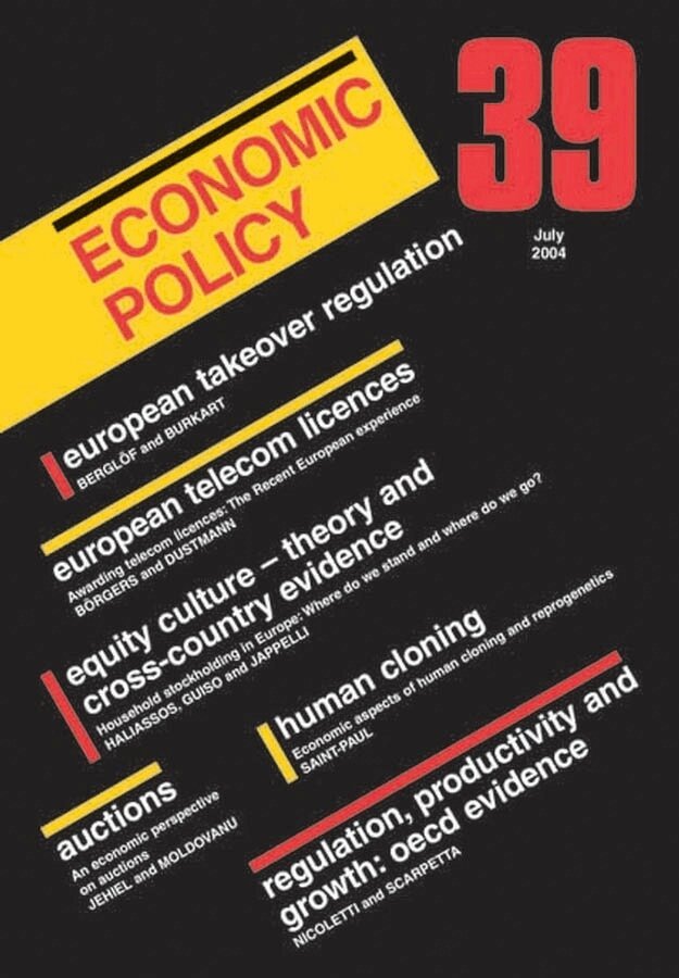 Georges De Menil, Richard Portes, Hans-Werner Sinn, Richard Baldwin, Giuseppe Bertola, Paul Seabright - Economic Policy 39, Häftad