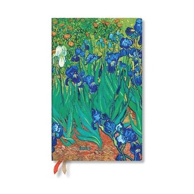 bokomslag Van Gogh's Irises Maxi 12-month Horizontal Softcover Flexi Dayplanner 2025 (Elastic Band Closure)