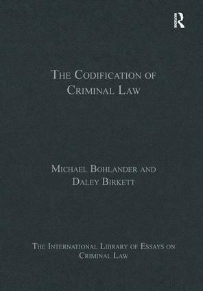 Michael Bohlander, Daley Birkett - Codification of Criminal Law, Inbunden