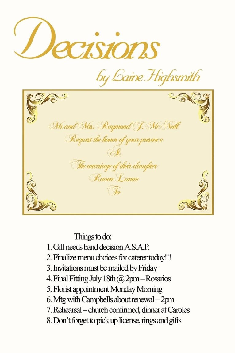 Laine Highsmith - Decisions, Häftad