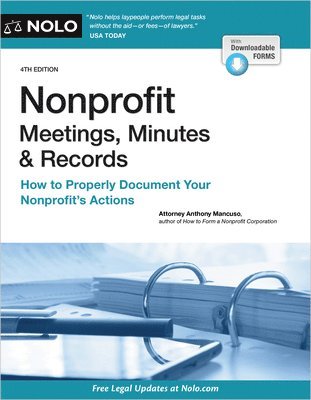 bokomslag Nonprofit Meetings, Minutes & Records: How to Properly Document Your Nonprofit's Actions