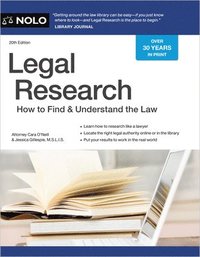 bokomslag Legal Research: How to Find & Understand the Law