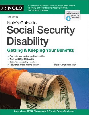 David A. Morton III, David A Morton III - Nolo's Guide to Social Security Disability: Getting & Keeping Your Benefits, Häftad