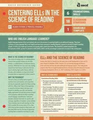 bokomslag Centering Ells in the Science of Reading (Quick Reference Guide)