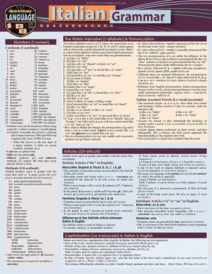 bokomslag Italian Grammar: A Quickstudy Laminated Language Reference Guide