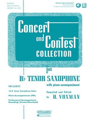 H. Voxman - Concert and Contest Collection for BB Tenor Saxophone Intermediate Solo Sheet Music Book with Online Audio, Piano Accompaniment, and Classical Repertoire for Auditions, Recitals, Level 3-4 Study, Häftad