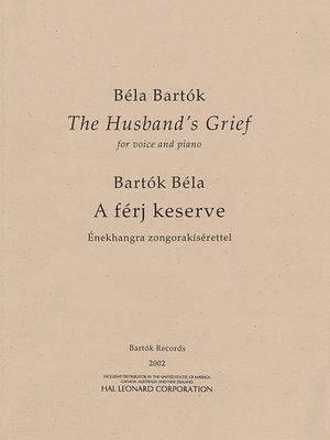 Peter Bartok - The Husband's Grief (a Ferj Keserve), Häftad