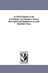 bokomslag St. Paul'S Epistles to the Corinthians