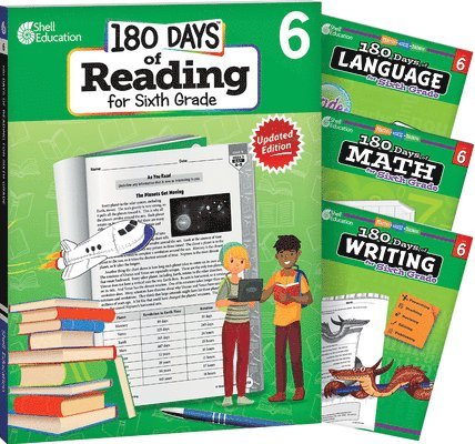 Multiple Authors, Margot Kinberg - 180 Days(tm) Reading, Math, Writing, & Language for Grade 6: 4-Book Set: Practice, Assess, Diagnose, Häftad
