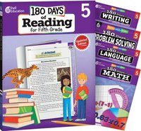 bokomslag 180 Days Reading, Math, Problem Solving, Writing, & Language Grade 5: 5-Book Set
