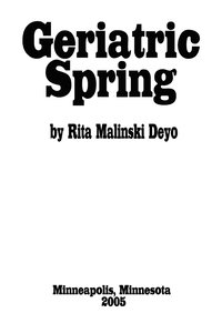 bokomslag Geriatric Spring