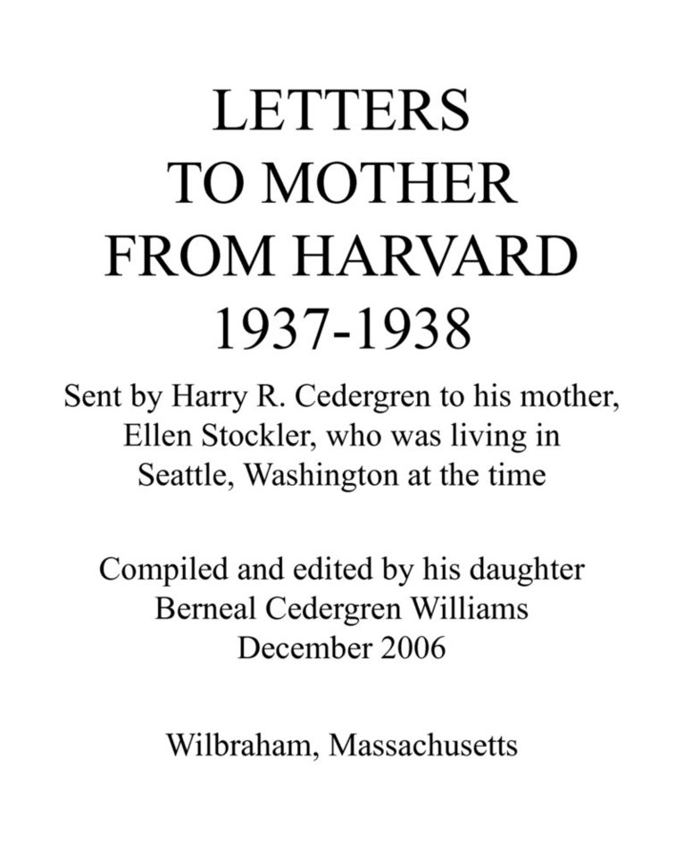 Letters to Mother from Harvard 1937-1938 1