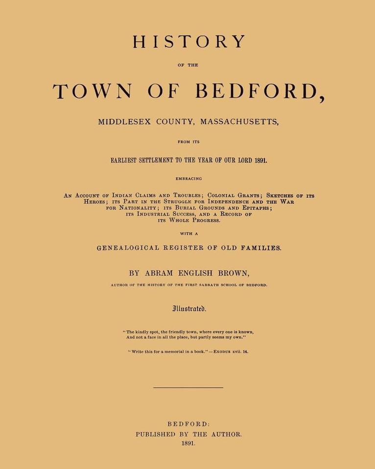 History of the Town of Bedford 1