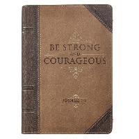 bokomslag Journal Lux-Leather with Zipper Be Strong Joshua 1: 9