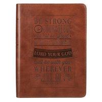bokomslag Christian Art Gifts Classic Handy-Sized Journal Be Strong and Courageous Joshua 1:9 Bible Verse Inspirational Scripture Notebook W/Ribbon, Faux Leathe