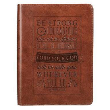 bokomslag Christian Art Gifts Classic Handy-Sized Journal Be Strong and Courageous Joshua 1:9 Bible Verse Inspirational Scripture Notebook W/Ribbon, Faux Leathe