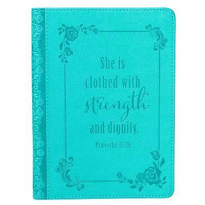 Christian Art Gifts Classic Handy-Sized Journal Strength and Dignity Proverbs 31 Woman Bible Verse Inspirational Scripture Notebook W/Ribbon, Faux Lea, Häftad