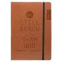bokomslag Christian Art Gifts Tan Faux Leather Journal, Be Still and Know - Psalm 46:10, Flexcover Inspirational Notebook W/Elastic Closure 160 Lined Pages W/Sc