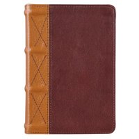 bokomslag KJV Large Print Compact Bible Two-Tone Toffee/Brandy Full Grain Leather