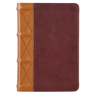 KJV Large Print Compact Bible Two-Tone Toffee/Brandy Full Grain Leather 1