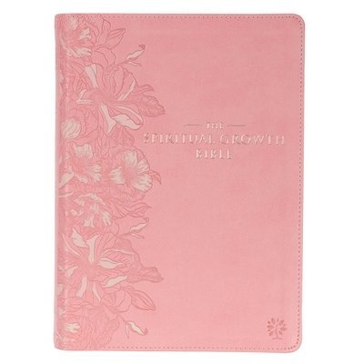 The Spiritual Growth Bible, Study Bible, NLT - New Living Translation Holy Bible, Faux Leather, Pink, Inbunden