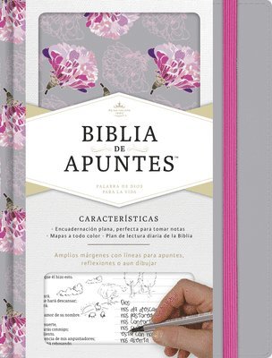 bokomslag RVR 1960 Biblia de apuntes, gris y floreado tela impresa