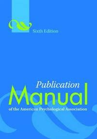 bokomslag Publication manual of the american psychological association