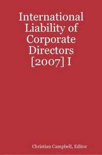 bokomslag International Liability of Corporate Directors [2007] I